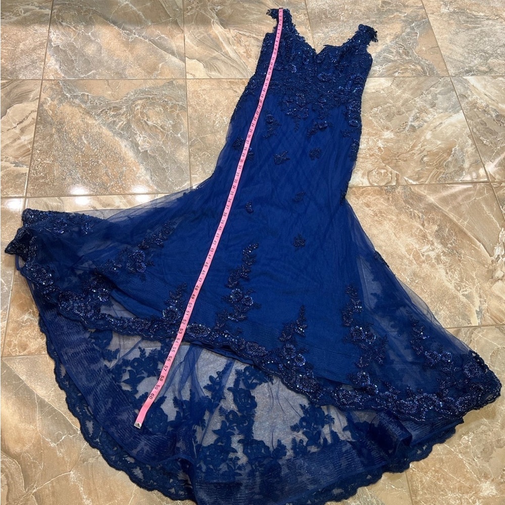 Montage by Mon Cheri M534 - Beaded Tulle Mother of the bride Navy Gown size 10 - Picture 10 of 14